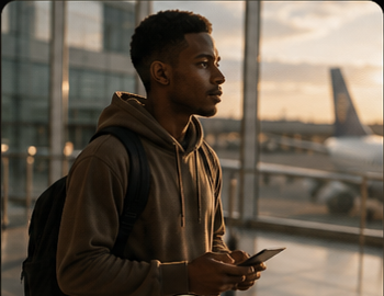 Student preparing to travel for study abroad